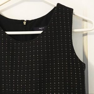 Black Dress with Metallic Gold Polka Dots